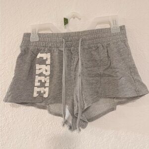 H&M Gray Athletic Shorts with 'FREE' Print